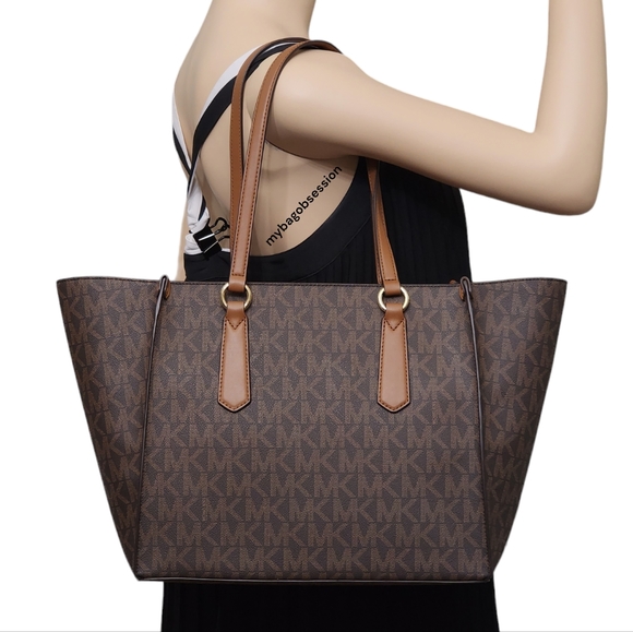 Michael Kors Kris Logo LG Shoulder Bag Brown - Picture 3 of 6